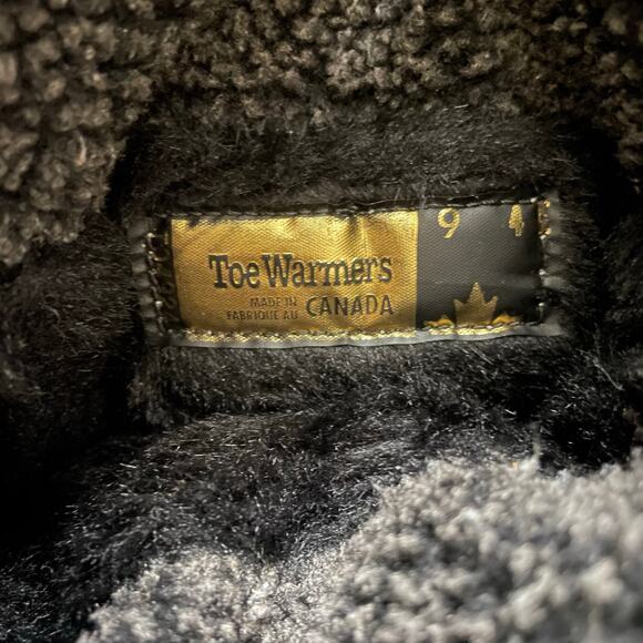 Toe Warmers Made in Canada Michelle Boots Black Lined Waterproof sz 9 - Picture 4 of 11